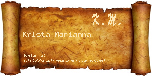 Krista Marianna névjegykártya